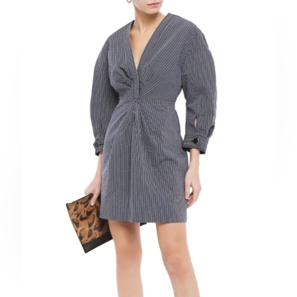 Sandro Kassy Striped V-Neck Dress Size 38